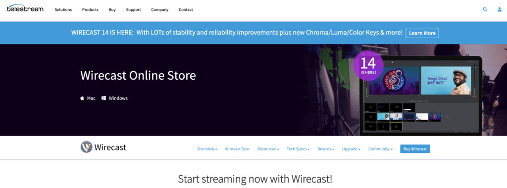 wirecast play live streaming software