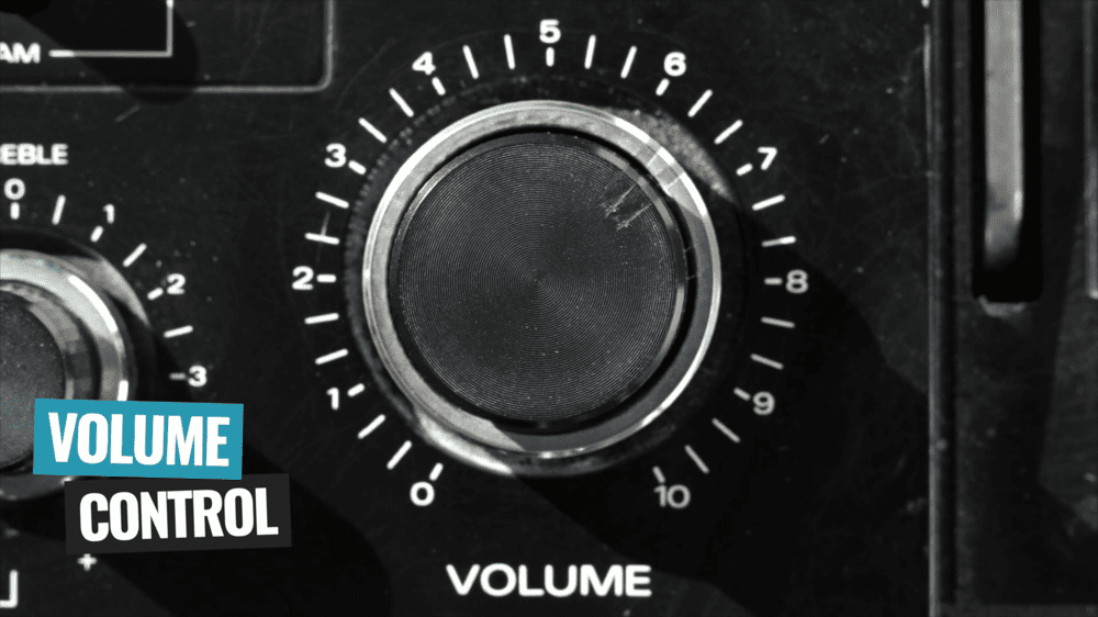 A volume control dial