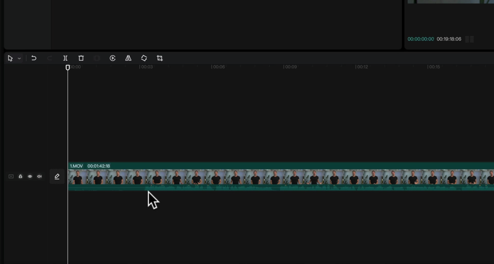 Audio waveforms on a video clip in CapCut