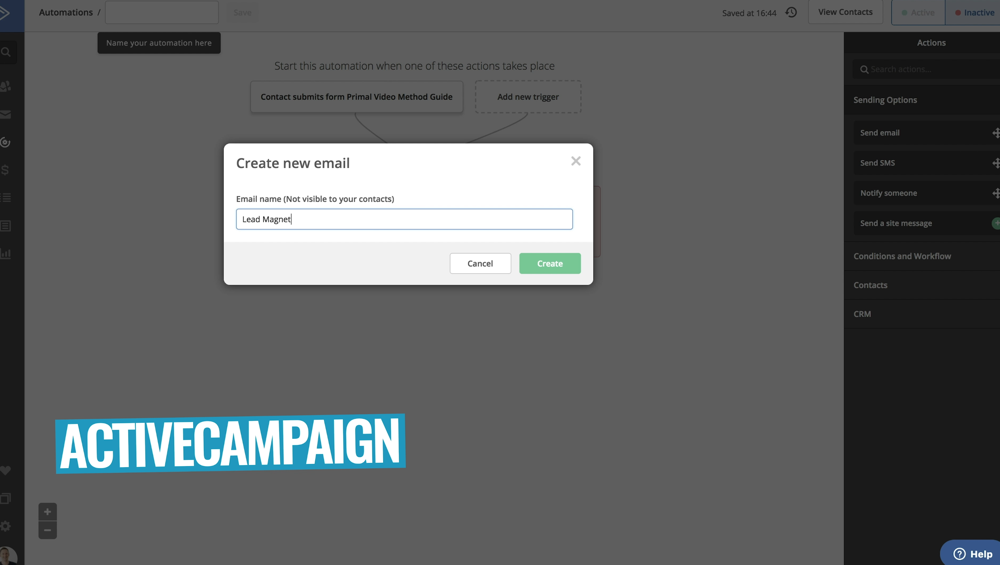 Automation to send lead magnets in ActiveCampaign