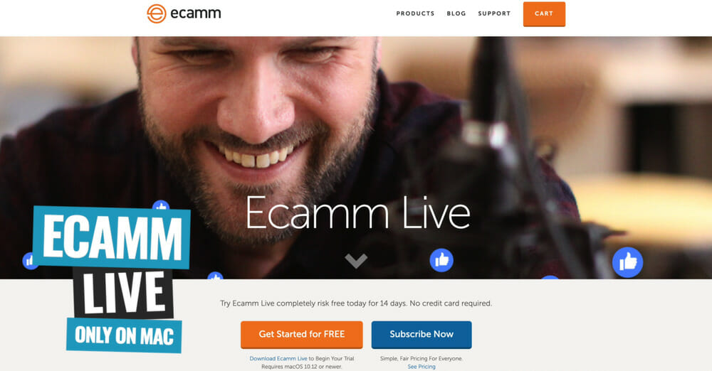Ecamm Live website
