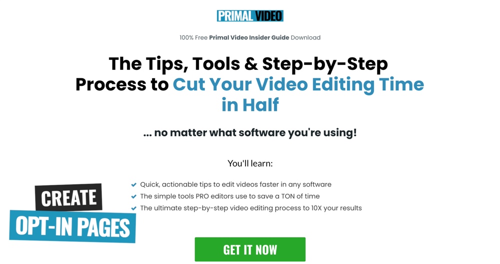 A Primal Video opt-in page