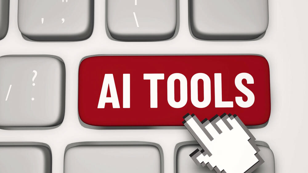 A graphic with the words 'AI Tools' 