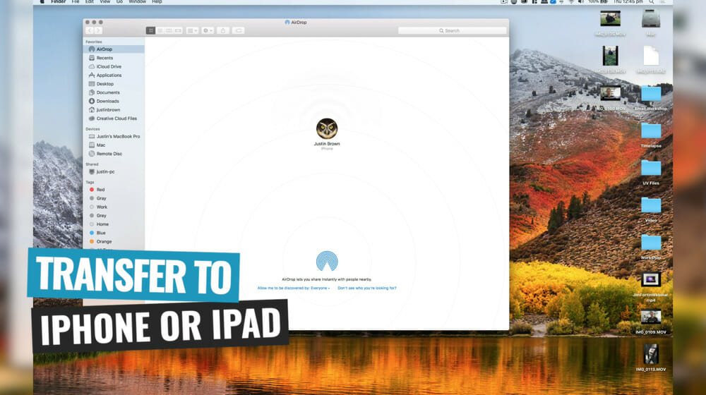 AirDrop open on a Mac