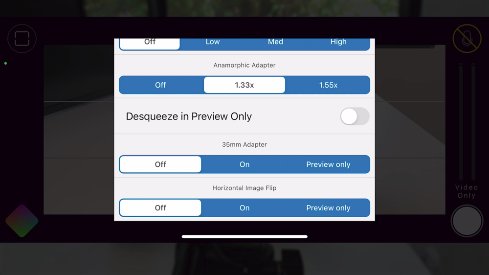 Anamorphic lens and Desqueeze functions in FiLMiC Pro