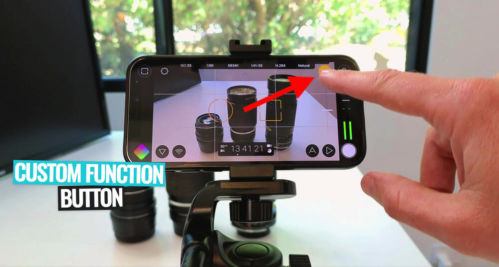 Custom Function button in FiLMiC Pro