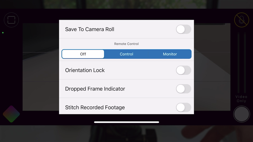 Device settings in FiLMiC Pro