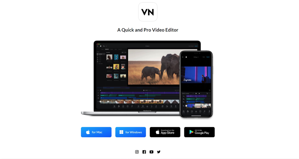 VN Video Editor website