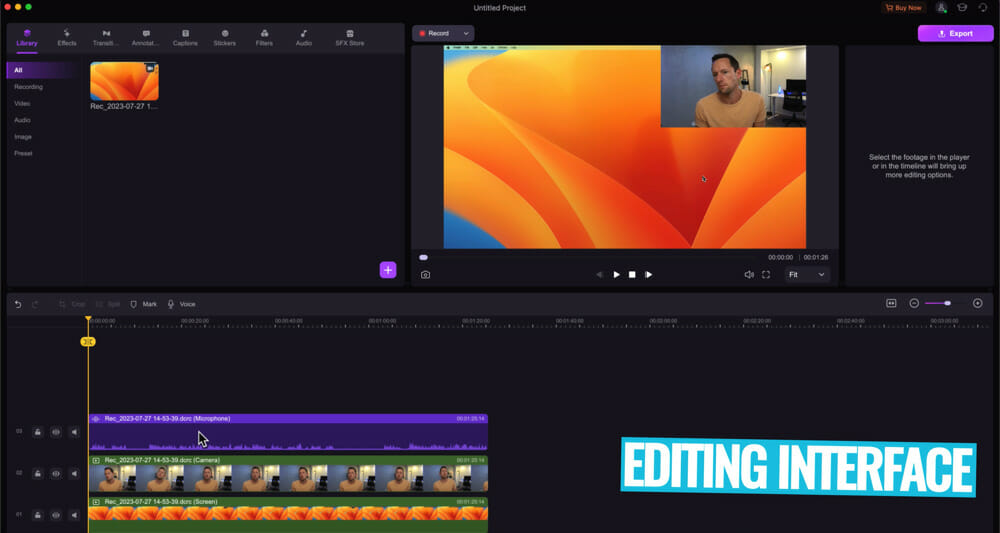 Wondershare DemoCreator video editing interface