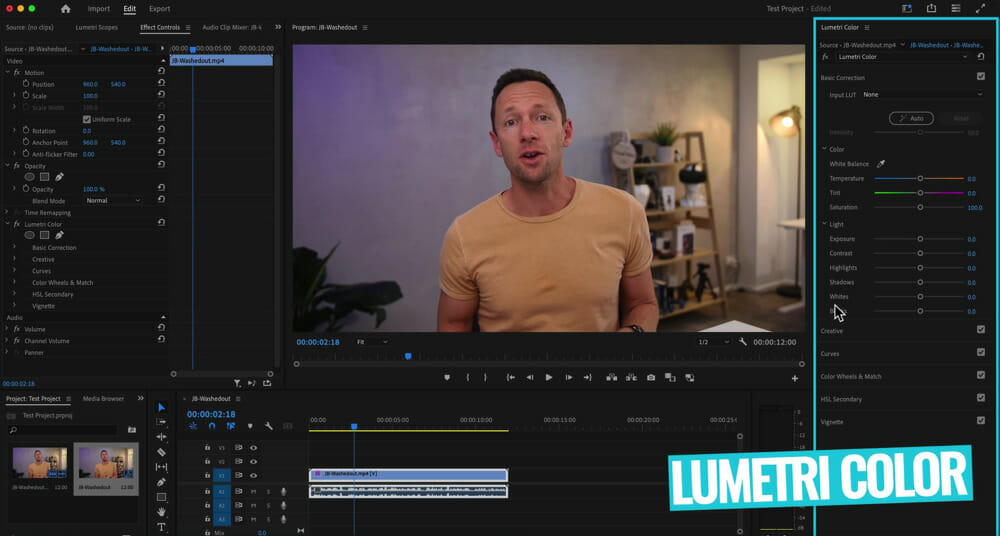 Lumetri Color tool in Adobe Premiere Pro