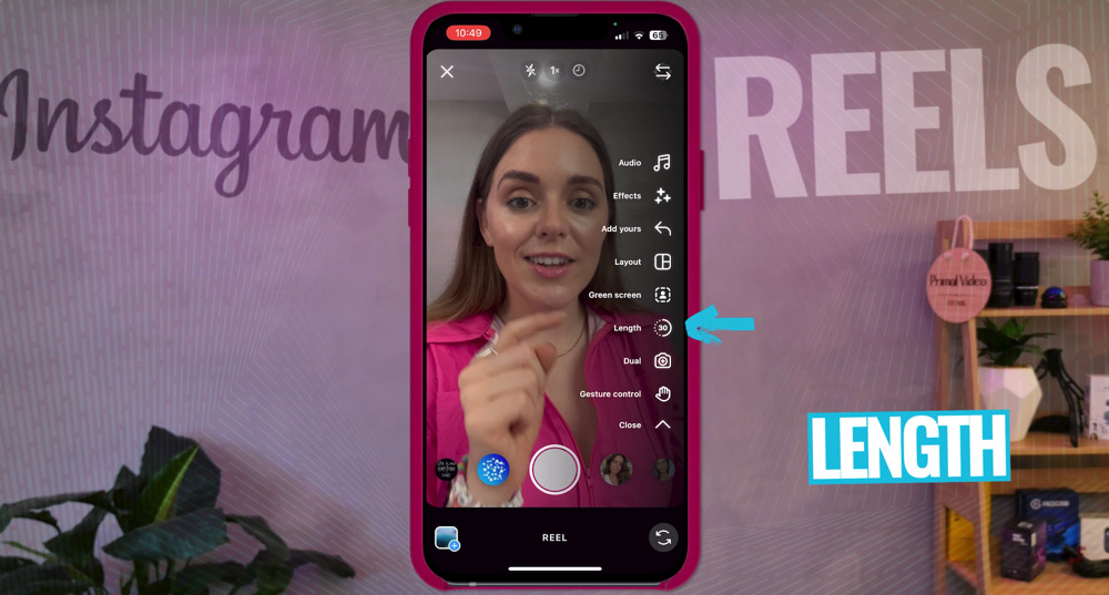 Length tool that you can use to set a specific length for your Instagram Reels